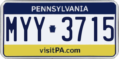 PA license plate MYY3715