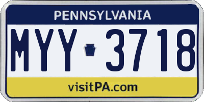 PA license plate MYY3718