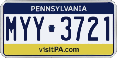 PA license plate MYY3721