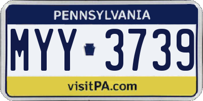 PA license plate MYY3739