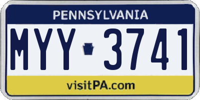 PA license plate MYY3741