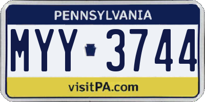 PA license plate MYY3744