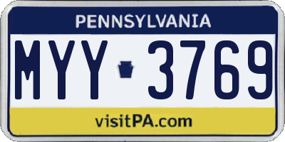 PA license plate MYY3769