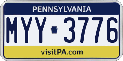PA license plate MYY3776