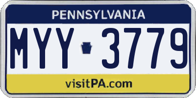 PA license plate MYY3779