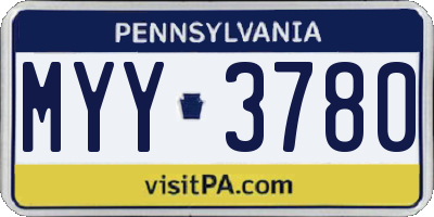 PA license plate MYY3780