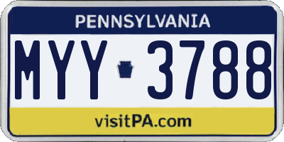 PA license plate MYY3788