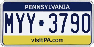 PA license plate MYY3790