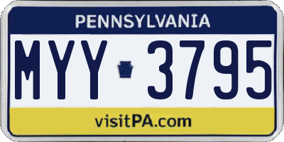 PA license plate MYY3795
