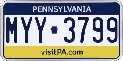 PA license plate MYY3799