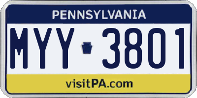 PA license plate MYY3801