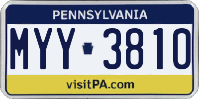 PA license plate MYY3810