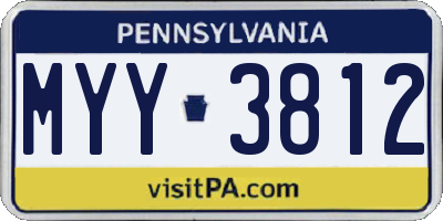 PA license plate MYY3812