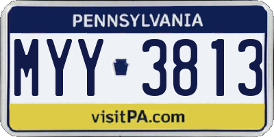 PA license plate MYY3813