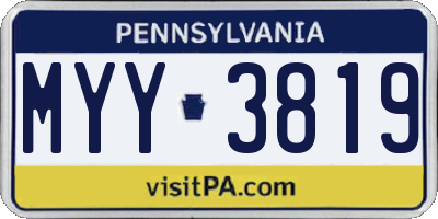 PA license plate MYY3819
