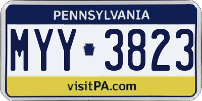 PA license plate MYY3823