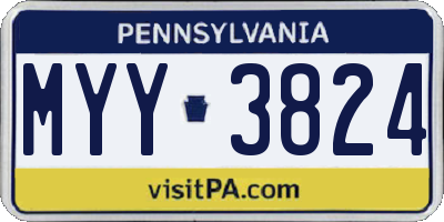 PA license plate MYY3824