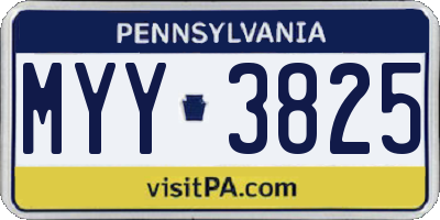 PA license plate MYY3825