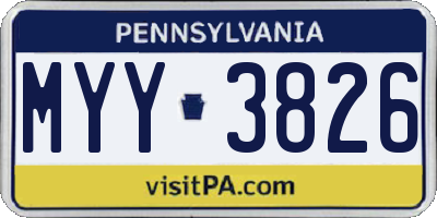 PA license plate MYY3826