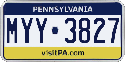 PA license plate MYY3827