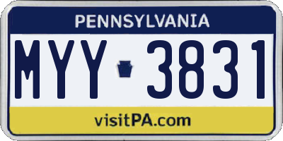 PA license plate MYY3831