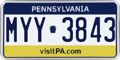PA license plate MYY3843
