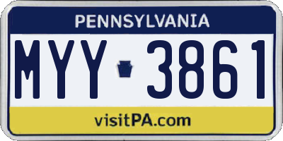 PA license plate MYY3861