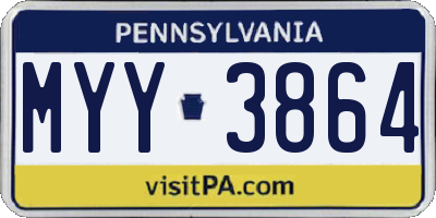 PA license plate MYY3864