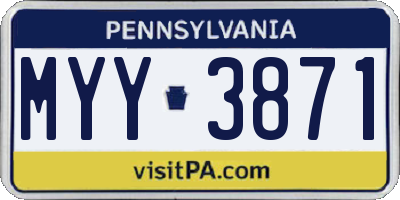 PA license plate MYY3871