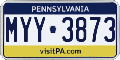 PA license plate MYY3873
