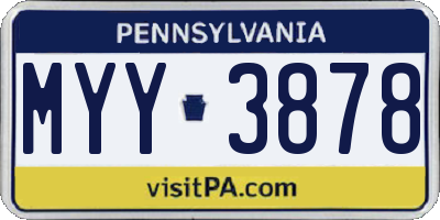 PA license plate MYY3878