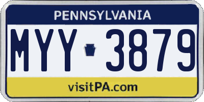 PA license plate MYY3879