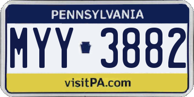 PA license plate MYY3882