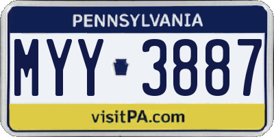 PA license plate MYY3887