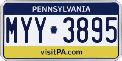 PA license plate MYY3895