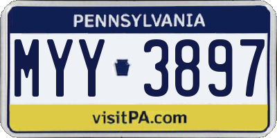 PA license plate MYY3897