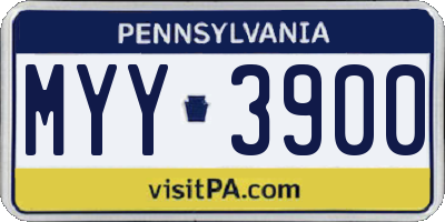 PA license plate MYY3900