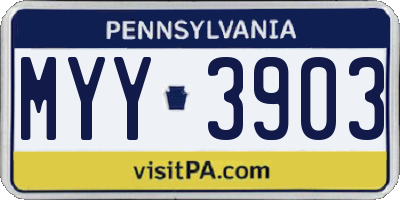 PA license plate MYY3903