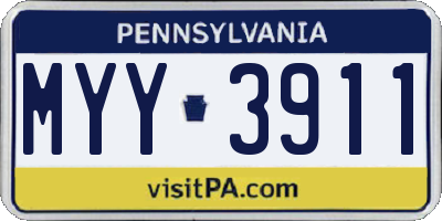 PA license plate MYY3911