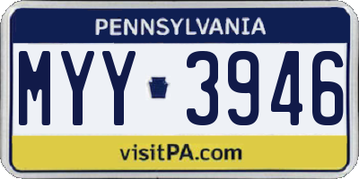 PA license plate MYY3946