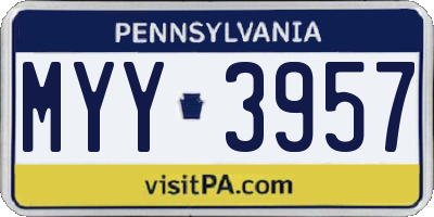 PA license plate MYY3957