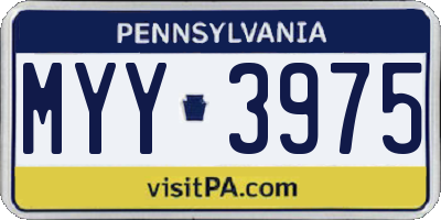 PA license plate MYY3975
