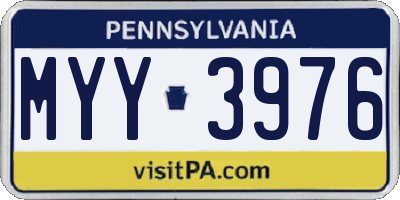 PA license plate MYY3976