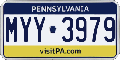 PA license plate MYY3979