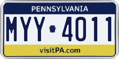 PA license plate MYY4011