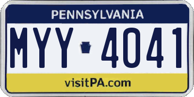 PA license plate MYY4041