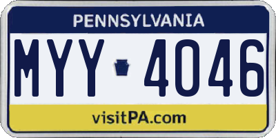 PA license plate MYY4046