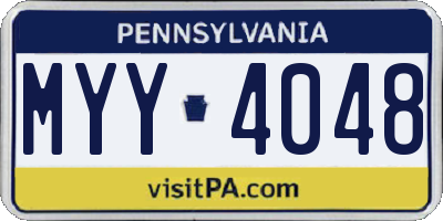 PA license plate MYY4048