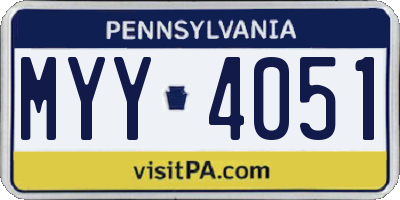 PA license plate MYY4051