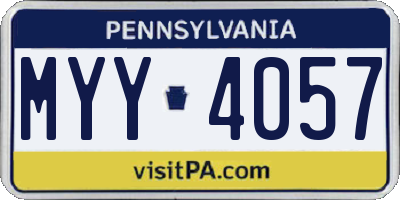 PA license plate MYY4057